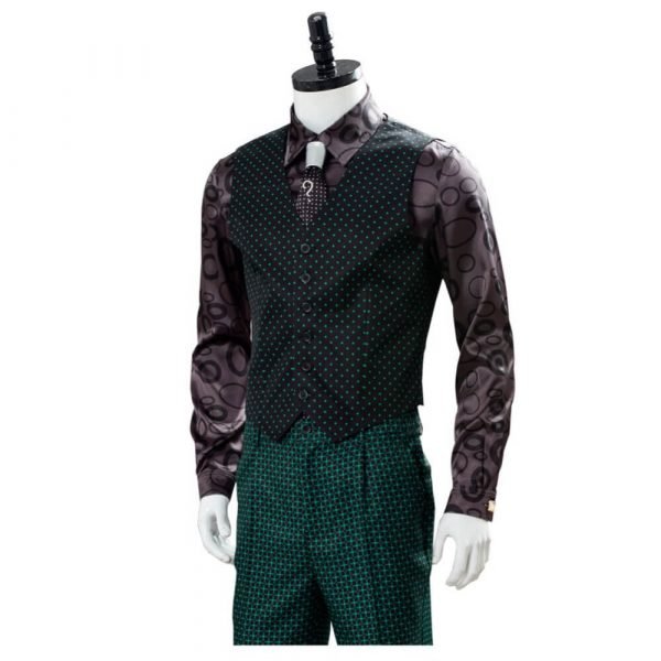 Edward Nygma Costume Uniform Full Suit Green For Adult