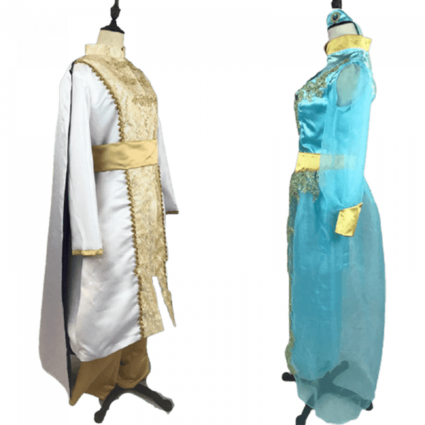 Aladdin Prince Princess Jasmine Lovers Cosplay Costume Dress Coat (3)
