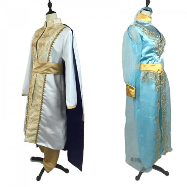 Aladdin Prince Princess Jasmine Lovers Cosplay Costume Dress Coat (4)