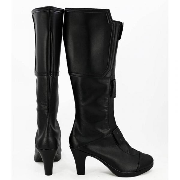 Natasha Romanoff Cosplay Shoes Adult Women Black High Top Boots Halloween Cosplay Shoes (2)
