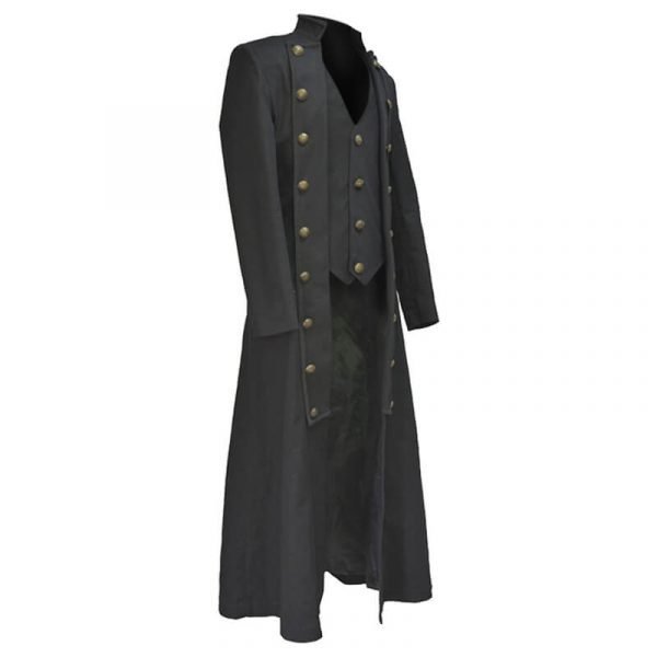 Long Tuxedo Suit Gothic Tailcoat Medieval Men Steampunk Coats Pirate Cosplay costume