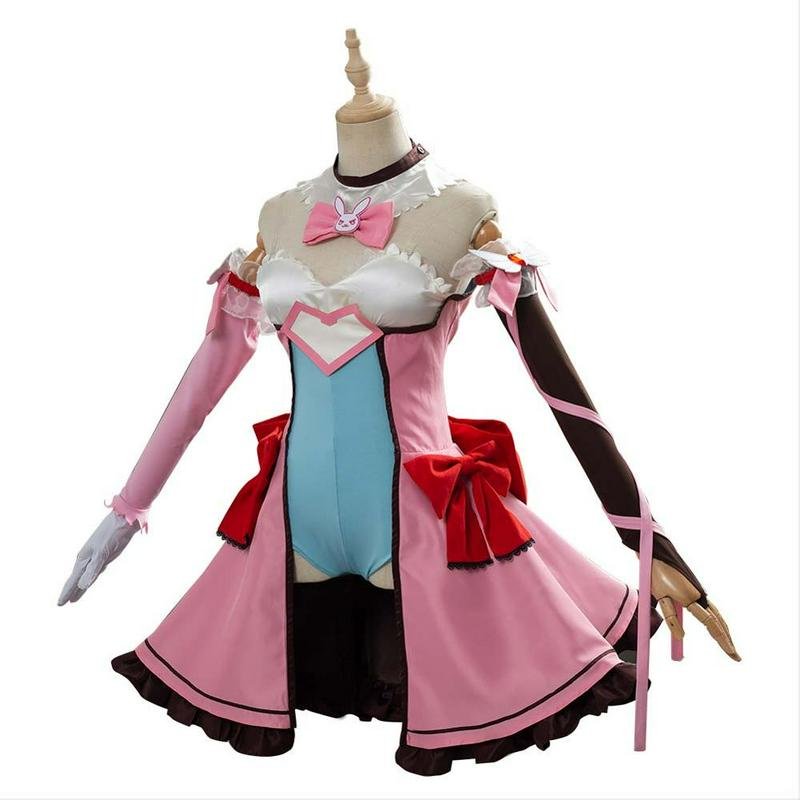OW Cosplay D.VA DVA Hana Song Magic Girl Cosplay Costume Uniform Dress Adult Women Full Sets