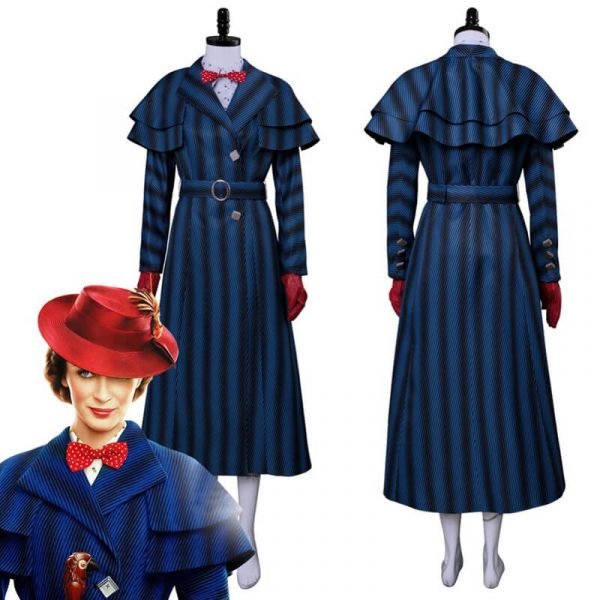 Mary Cosplay Poppins Returns Cosplay Mary Costume Poppins Dress Coat