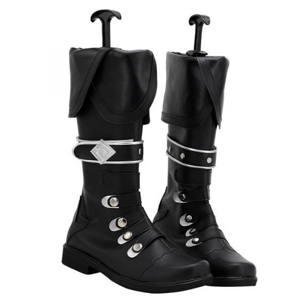 Genshin Impact Diluc Ragnvindr Cosplay Boots Black Shoes High Heel Shoes