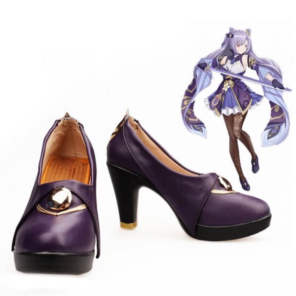 Game Genshin Impact Keqing Cosplay Shoes Boots