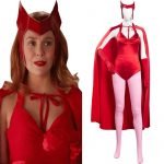 Wanda Vision-Scarlet Witch Hoodie Cosplay Costume Zip Up Jacket Coat