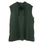 Men’s Renaissance Medieval Sleeveless Cardigan Solid Shirt