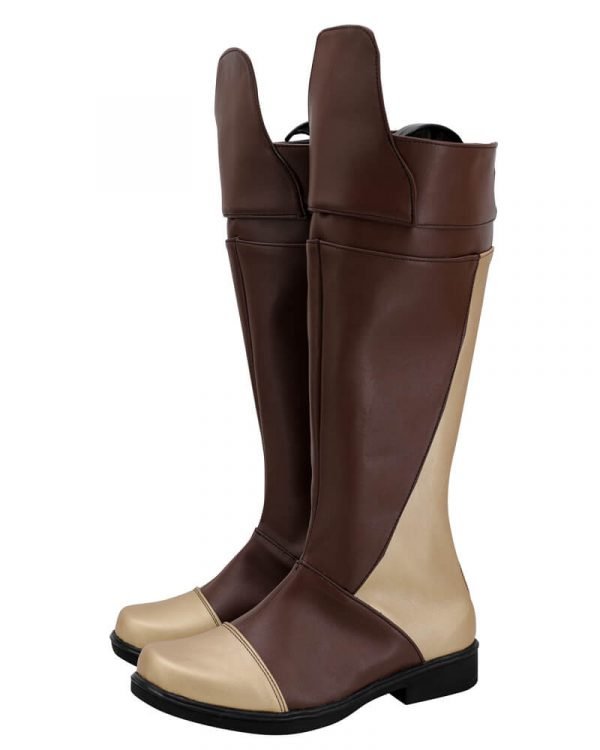 Star Cosplay Wa Jedi Temple Guard Boots Brown PU Leather Shoes
