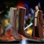 Star Cosplay Wars Jedi Knight Obi-Wan Kenobi Cosplay Leather Boots