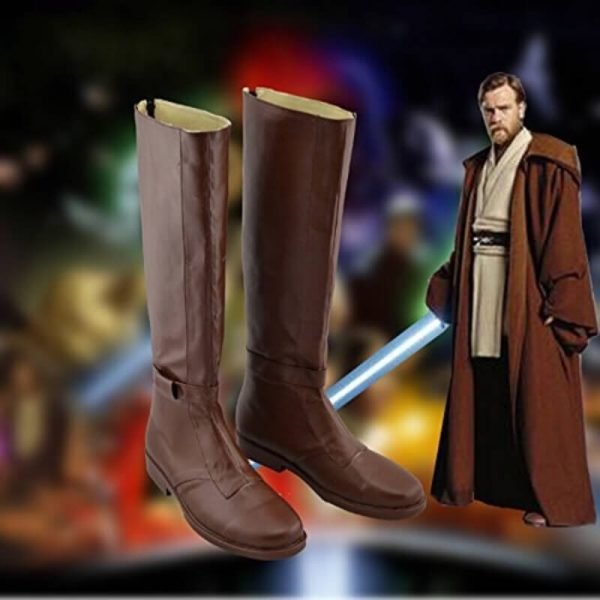 Star Cosplay Wars Jedi Knight Obi-Wan Kenobi Cosplay Leather Boots