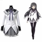 Anime Puella Magi Madoka Magica Homura Akemi Cosplay Costumes (1)