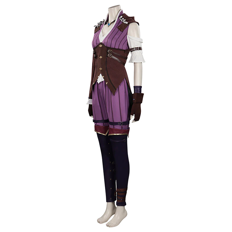 Custom Made Arcane LOL Caitlyn Cosplay Costume League Of Legends Outfit Violet (2)