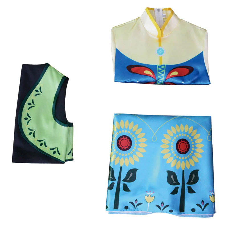 Frozen Anna Snow Princess Dress Cosplay Costumes (4)