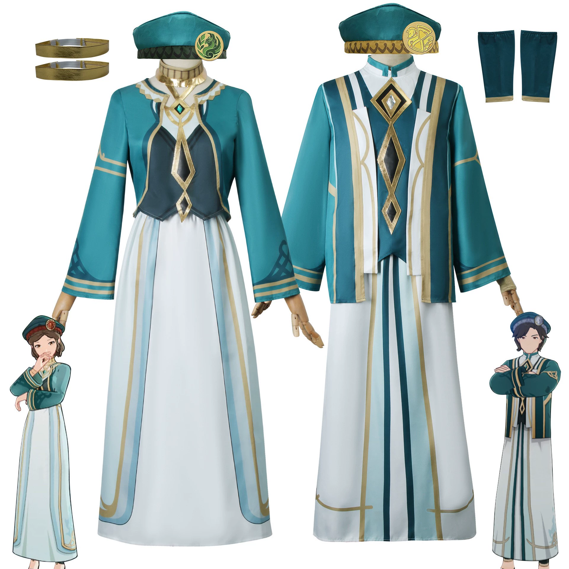 Genshin Sumeru Akademiya Cosplay Costume Uniform with Hat Genshin Impact Six Darshans Party Costumes