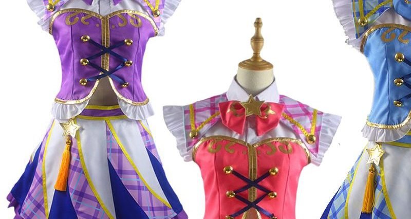 Custom Made Aikatsu! Hoshimiya Ichigo Cosplay Kiriya Aoi Shibuki Ran Dress Costume for Women