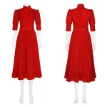 Custom Made Horror Movie Pearl Cosplay Dress Red (1)