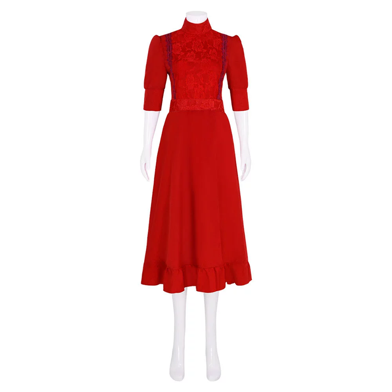 Custom Made Horror Movie Pearl Cosplay Dress Red (3)