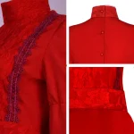 Custom Made Horror Movie Pearl Cosplay Dress Red (1)