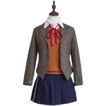 Custom Made Literature Club Cosplay Sayori Natsuki Yuri Monika Costume School Uniform