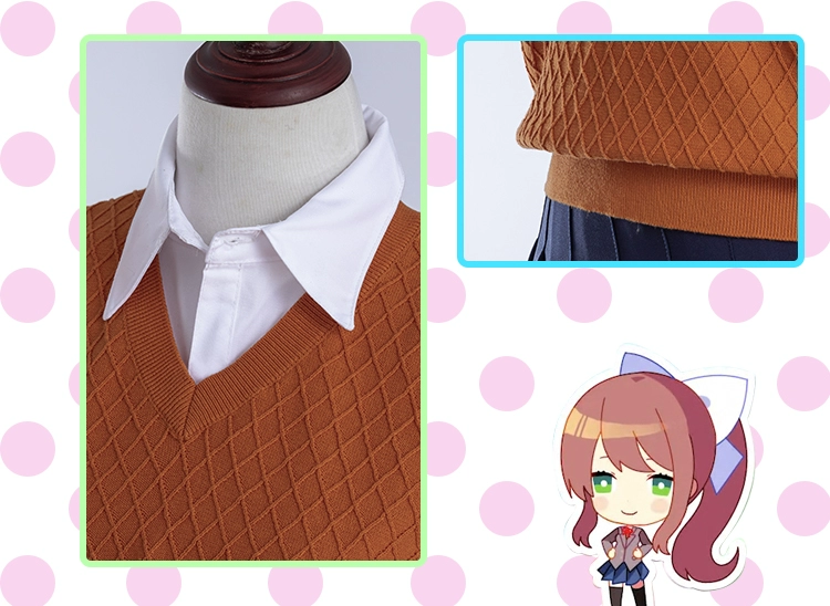 Custom Made Literature Club Cosplay Sayori Natsuki Yuri Monika Costume School Uniform