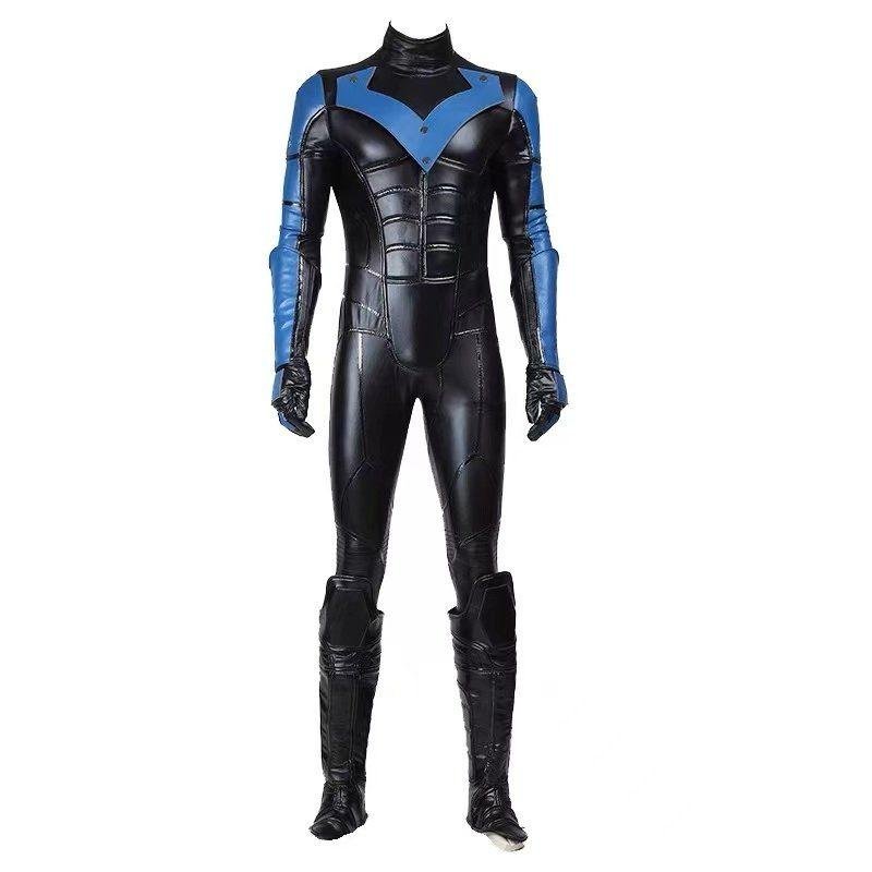 Custom Game Bat Arkham City Cosplay Costume Dick Grayson Bodysuit