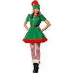 Womens Holiday Elf Costume Dress and Hat Elf Costume for Women