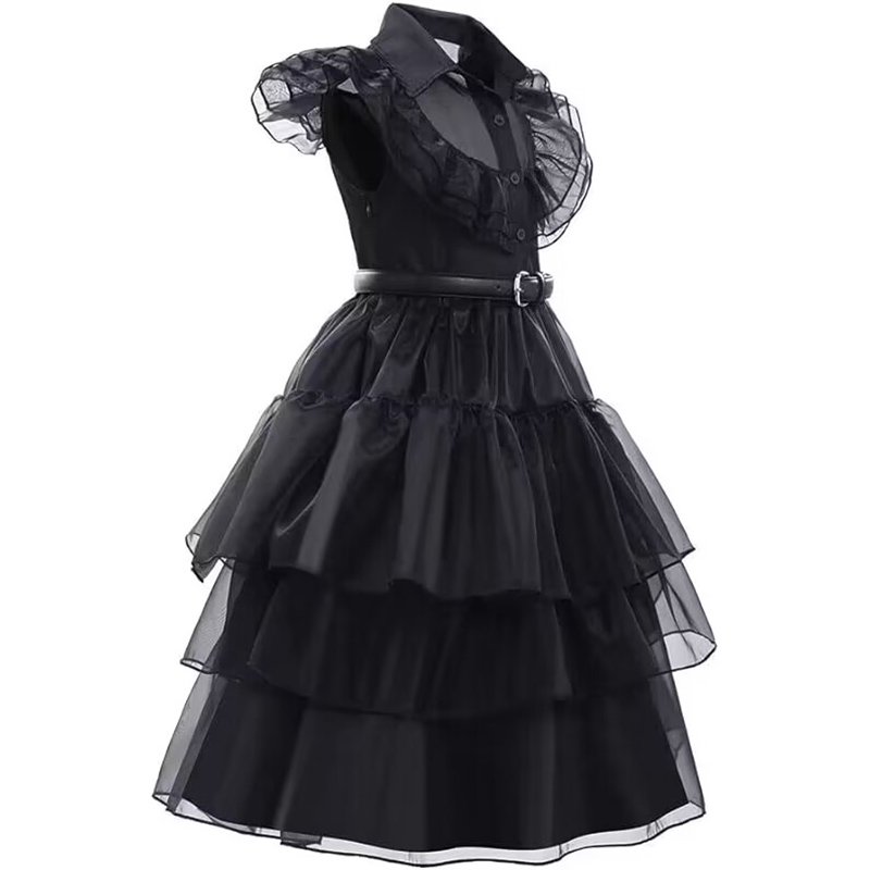 Wednesday Addams Costume Dance Dress Girls Halloween Costume for Kids Cosplay