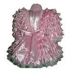 Tailor-made Sissy Lockable Pink Satin Lace Ruffle Polygon Party Dress (2)