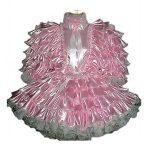 Tailor-made Sissy Lockable Pink Satin Lace Ruffle Polygon Party Dress (2)
