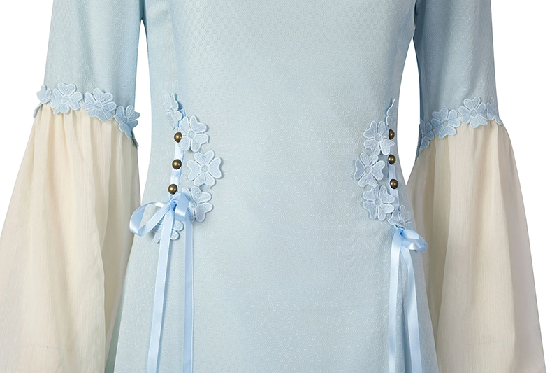 House of the Dragon Young Alicent Hightower Blue Dress Outfit Cosplay Costume (7)