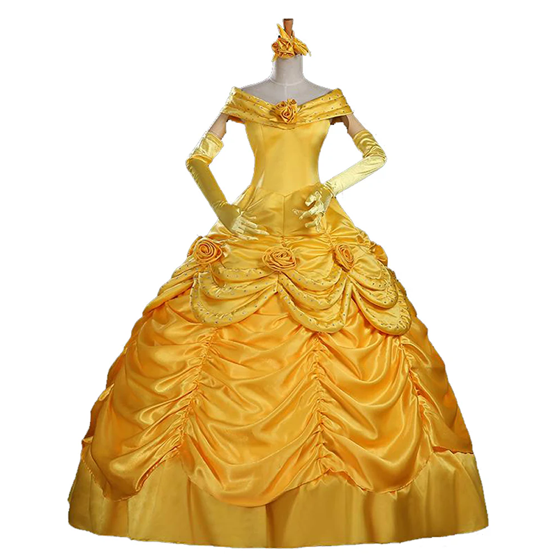 Custom Princess Belle Costume Yellow Dress for Adult (1)