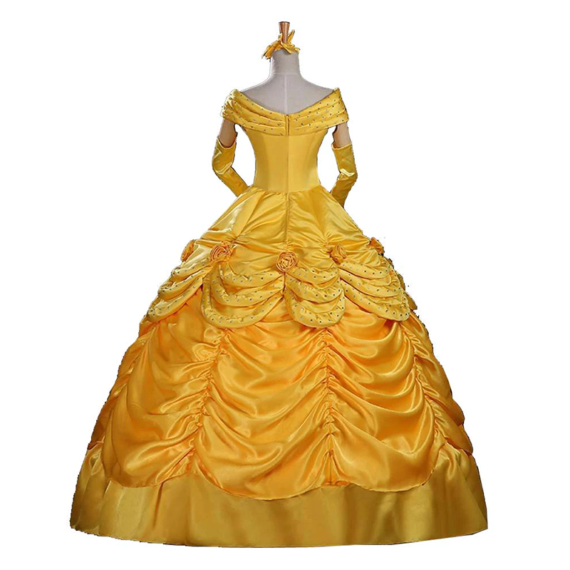 Custom Princess Belle Costume Yellow Dress for Adult (2)