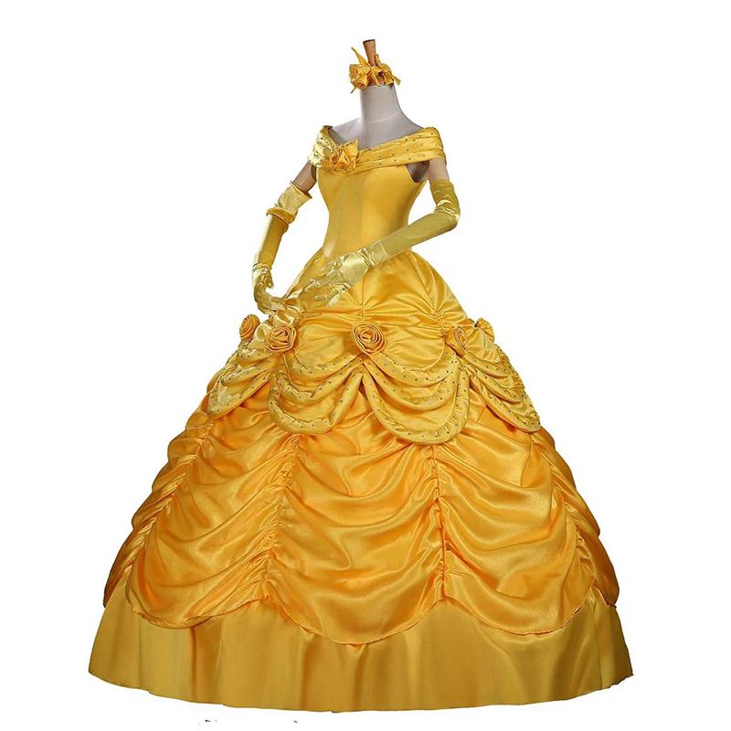 Custom Princess Belle Costume Yellow Dress for Adult (6)