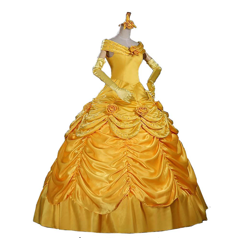 Custom Princess Belle Costume Yellow Dress for Adult (7)