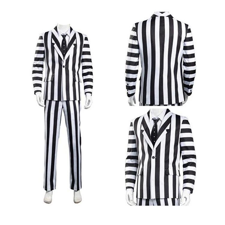 Custom Made Anime Beetle Juicee Costume Black and White Striped Suit (3)