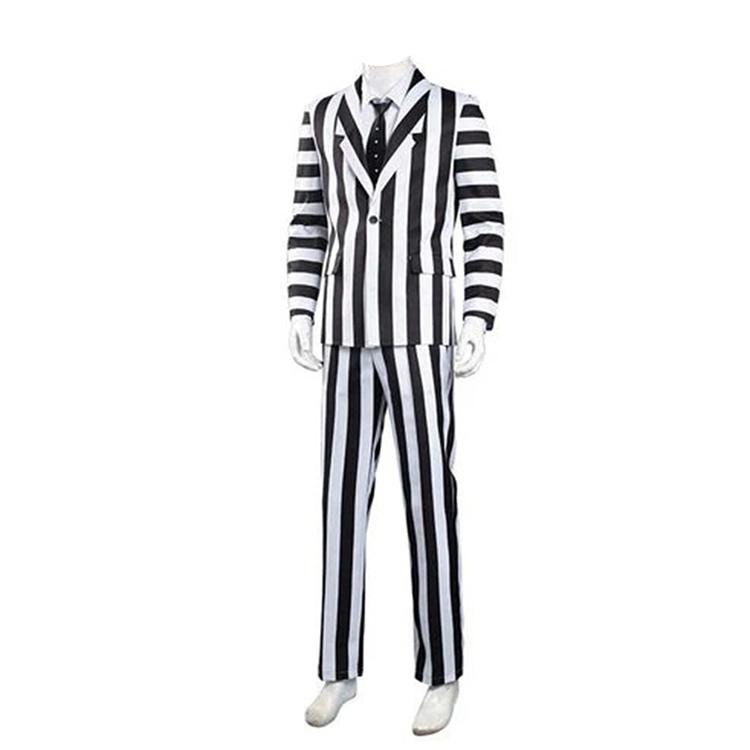 Custom Made Anime Beetle Juicee Costume Black and White Striped Suit (4)