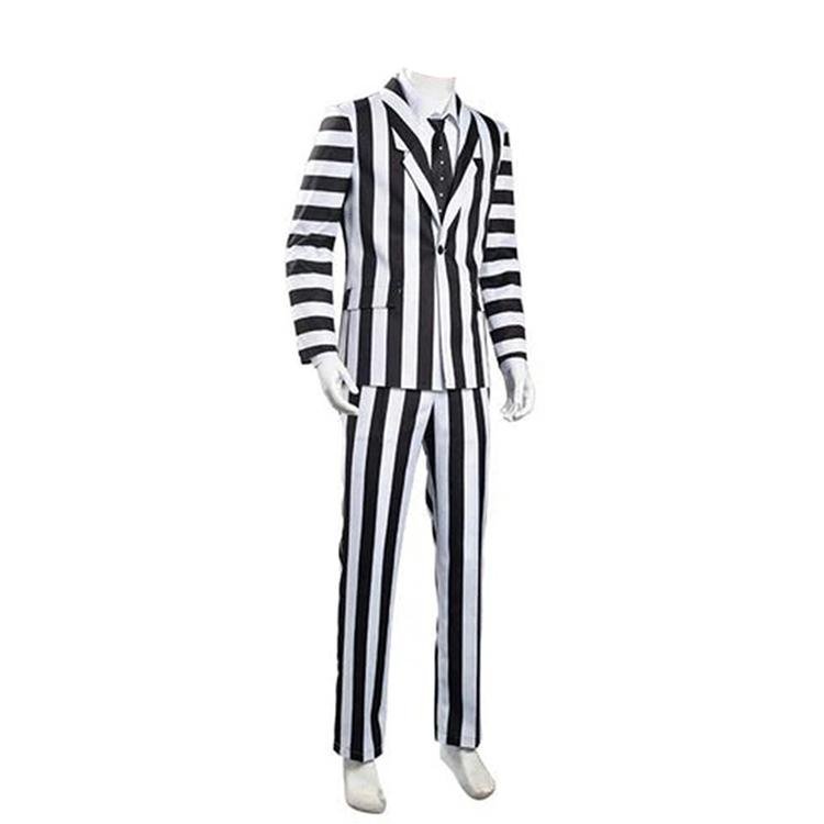 Custom Made Anime Beetle Juicee Costume Black and White Striped Suit (5)