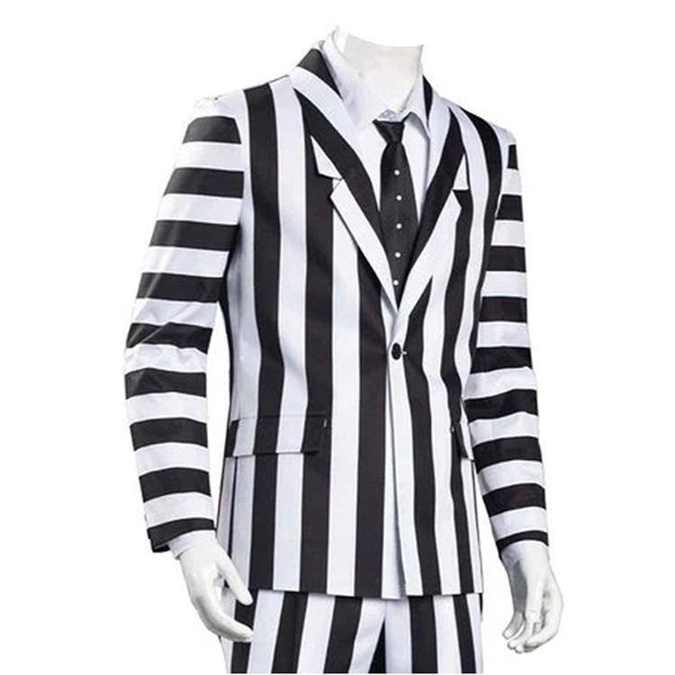 Custom Made Anime Beetle Juicee Costume Black and White Striped Suit (6)