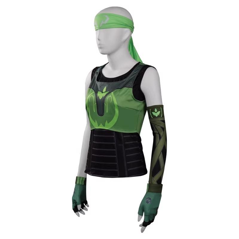 Custom Made Game Green Valorant Skye Cosplay Costume Vest (4)