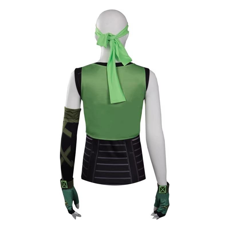 Custom Made Game Green Valorant Skye Cosplay Costume Vest (5)