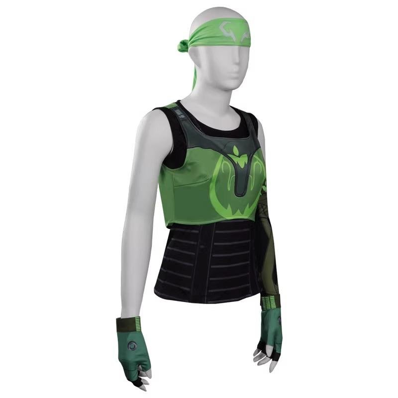 Custom Made Game Green Valorant Skye Cosplay Costume Vest