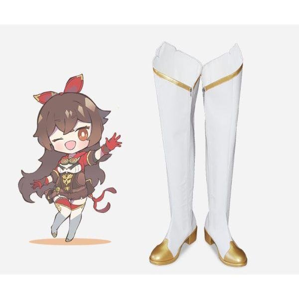 Genshin Impact Game Amber Cosplay Long Boots