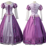 Princess Rapunzel Cosplay Costume Adult Women Fashion Purple Dress