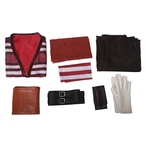 Custom Made One Piece The Clown Buggy Striped Cosplay Outsuits (3)