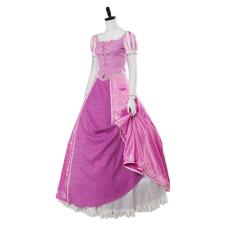Custom Made Anime Tangled Princess Rapunzel Dress Cosplay Costume (4)