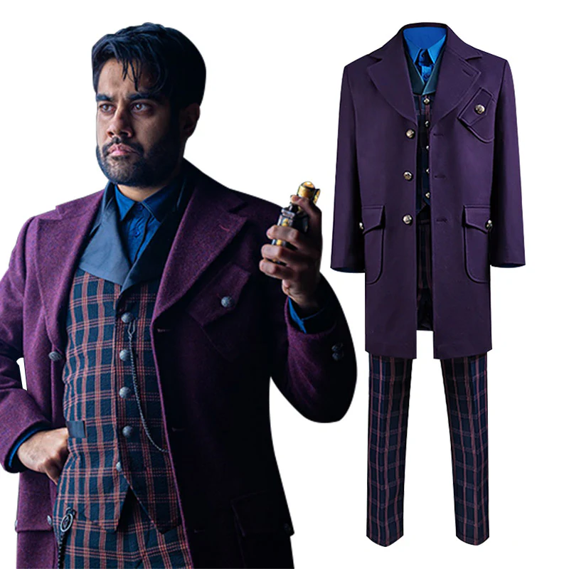 Custom Made Doctor Who Series 12 The Master Coat Sacha Dhawan Outfit Suit Purple