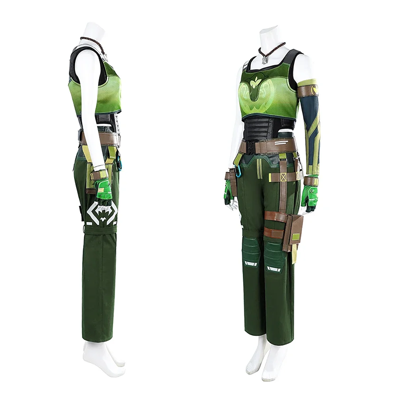 Game Green Valorant Skye Cosplay Costume (3)
