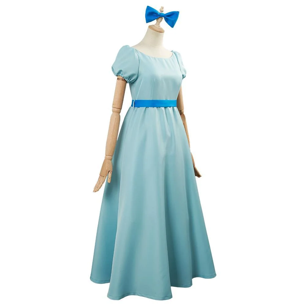 Neverland Peter Pan Wendy Dress Cosplay Costume Blue (2)