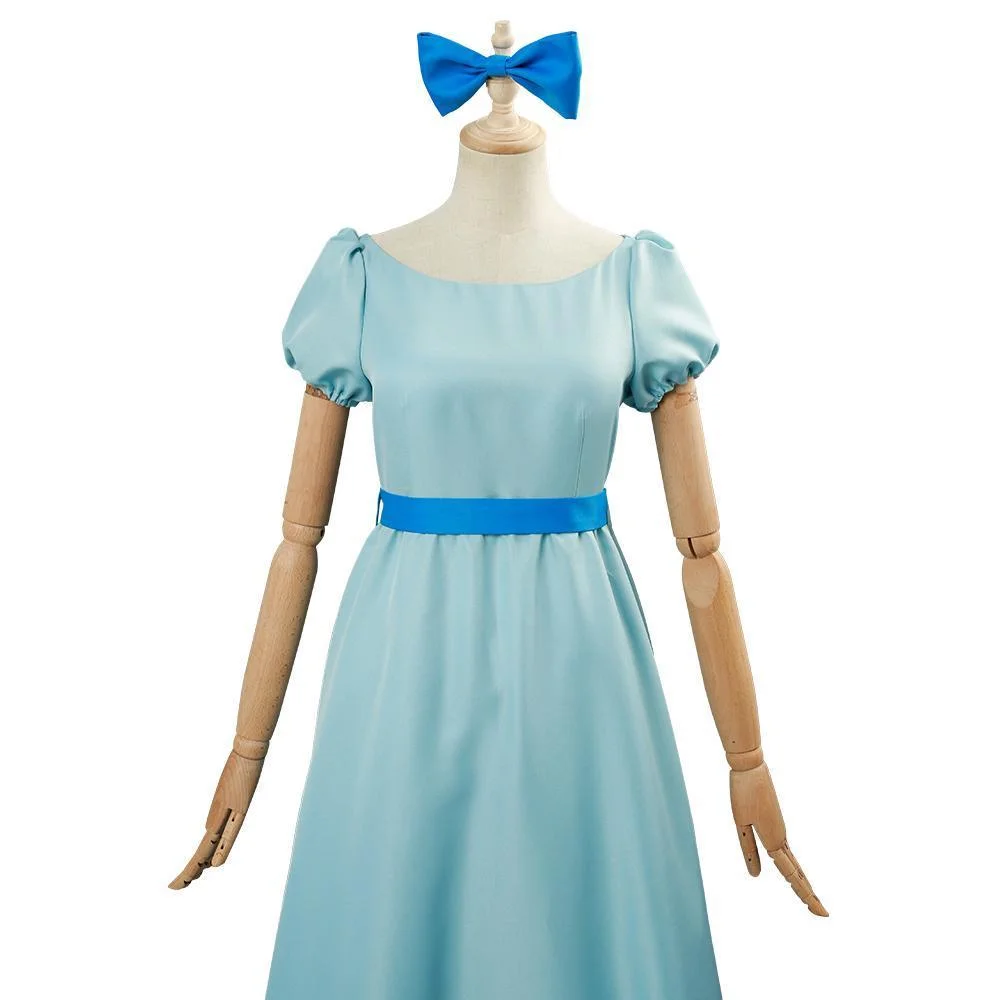 Neverland Peter Pan Wendy Dress Cosplay Costume Blue (5)