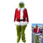Custom Santa Claus Suits Adult for Christmas Green Santa Claus Costume